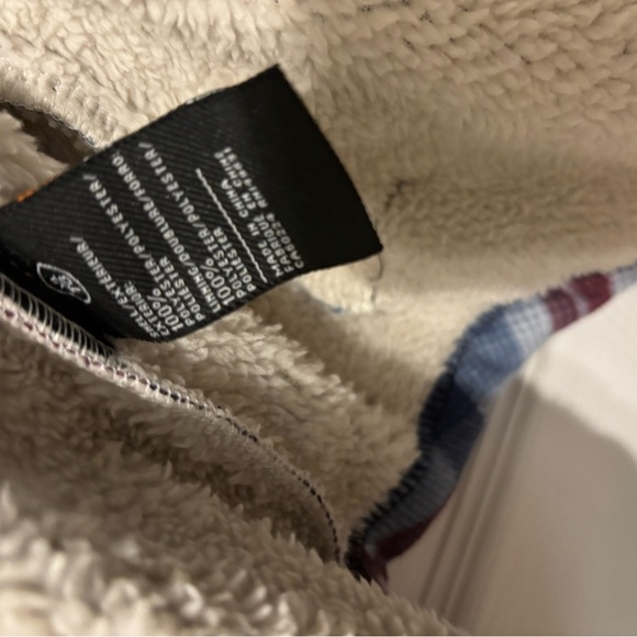 Buffalo David Bitton Sherpa Lined Plaid Flannel Jacket Shirt XL Red White Blue - Picture 6 of 7